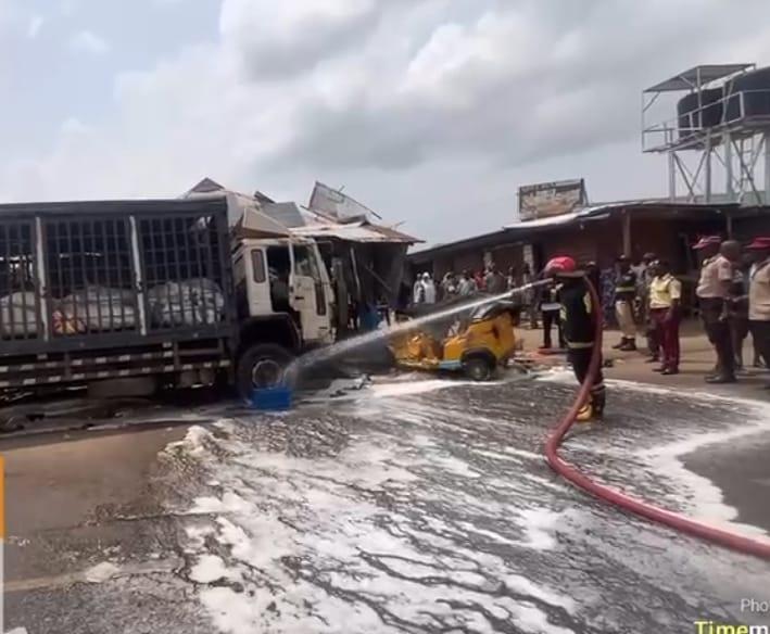 One dead, three injured in Lagos truck-tricycle crash